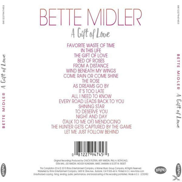 Bette Midler : A Gift Of Love (CD, Comp, RM)
