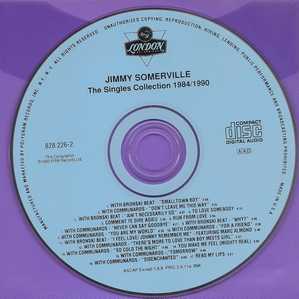 Jimmy Somerville Featuring Bronski Beat And The Communards : The Singles Collection 1984/1990 (CD, Comp)