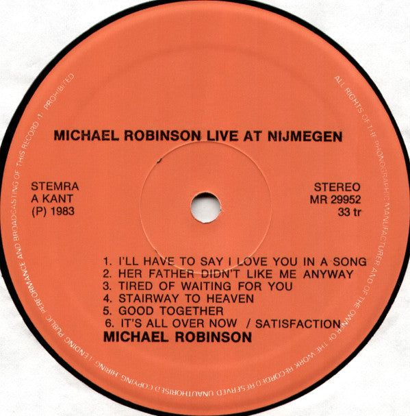 Michael Robinson (10) : Live At Nijmegen (LP, Album)
