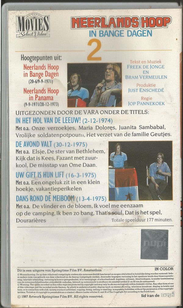 Neerlands Hoop In Bange Dagen : Neerlands Hoop In Bange Dagen 2 (VHS)