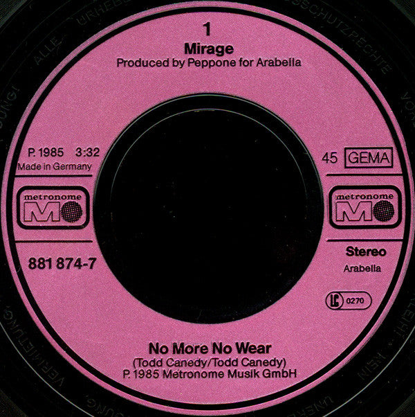 Mirage (7) : No More No War (7", Single)