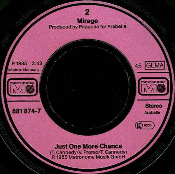 Mirage (7) : No More No War (7", Single)