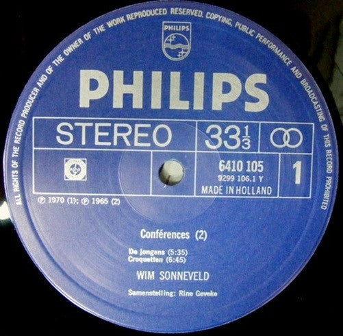 Wim Sonneveld : Conférences-2 (LP, Comp)