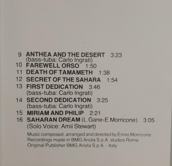 Ennio Morricone : Secret Of The Sahara (Original Soundtrack From The TV Series) (CD, Album)