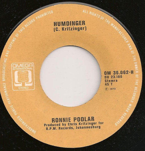Ronnie Podlar : Shalom Shula Shalom (7", Single)
