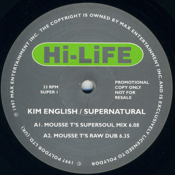 Kim English : Supernatural (12", Promo)