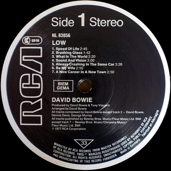 David Bowie : Low (LP, Album, RE)