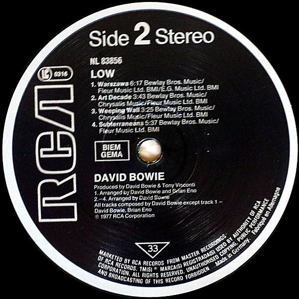David Bowie : Low (LP, Album, RE)