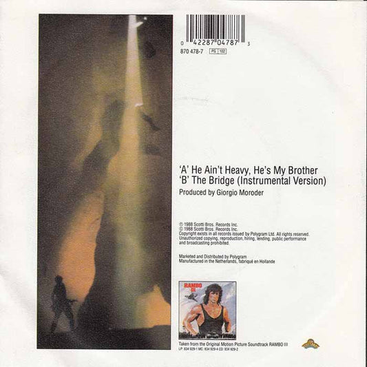 Bill Medley / Giorgio Moroder : He Ain't Heavy, He's My Brother / The Bridge (Instrumental Version) (7", Single)