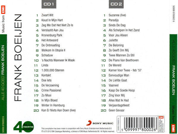 Frank Boeijen : Alle 40 Goed (2xCD, Comp, RM)