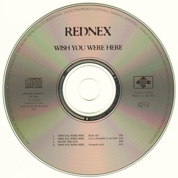 Rednex : Wish You Were Here (CD, Maxi)