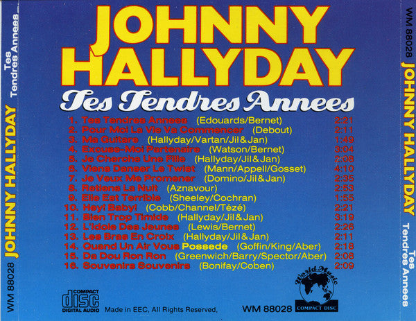 Johnny Hallyday : Tes Tendres Annees (CD, Comp)