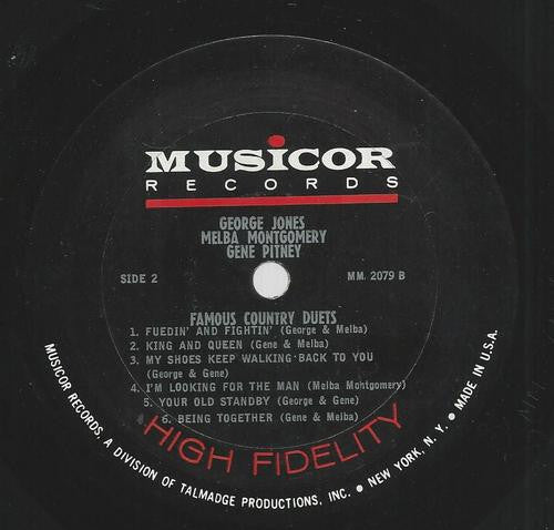 George Jones (2), Gene Pitney, Melba Montgomery : Famous Country Duets (LP, Mono)