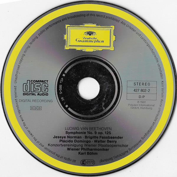 Ludwig van Beethoven - Jessye Norman, Brigitte Fassbaender, Placido Domingo, Walter Berry, Wiener Philharmoniker, Karl Böhm : Symphonie No. 9 (CD, Album)