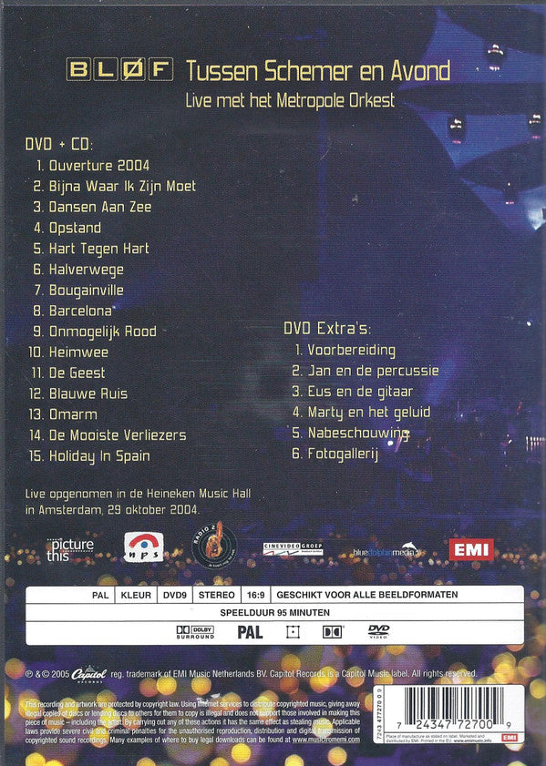 Bløf : Tussen Schemer En Avond (Live Met Het Metropole Orkest) (DVD-V, PAL + CD, Album, Cop)