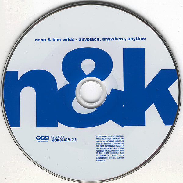 Nena (20) & Kim Wilde : Anyplace, Anywhere, Anytime (CD, Single, Car)