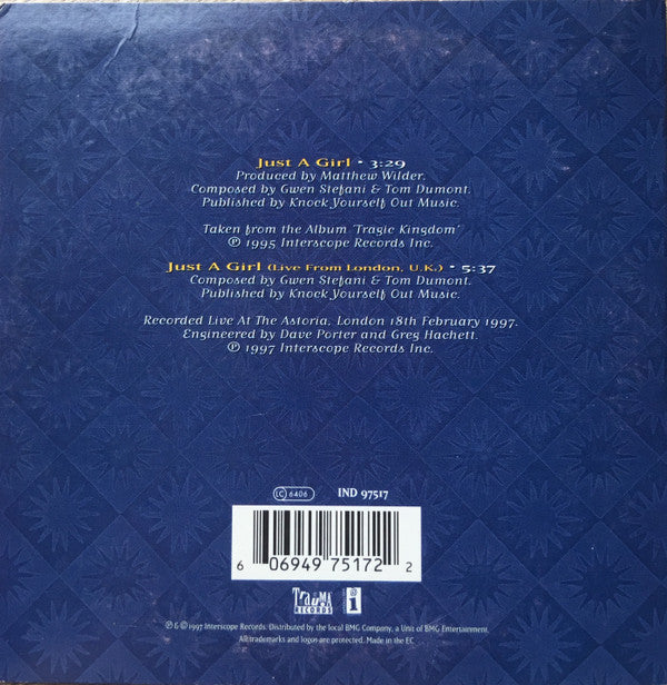 No Doubt : Just A Girl (CD, Single)