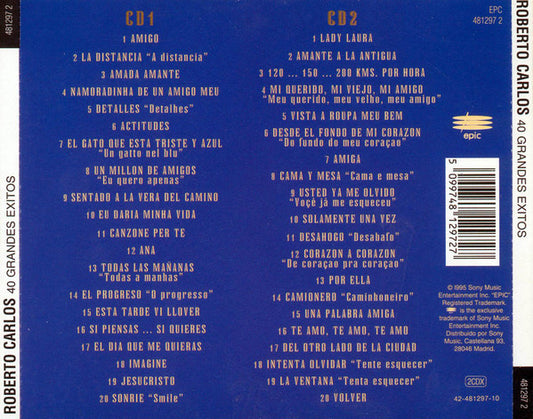 Roberto Carlos : Las Canciones Que Yo Amo. 40 Grandes Exitos (2xCD, Comp)