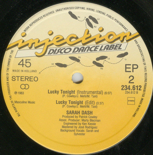 Sarah Dash : Lucky Tonight (12", EP, Maxi)