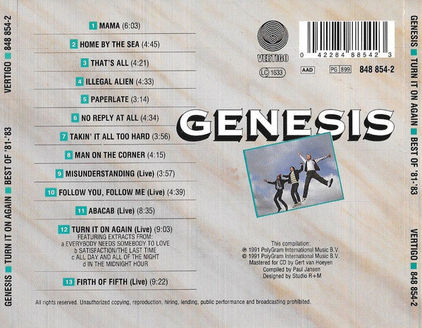 Genesis : Turn It On Again (Best Of '81 - '83) (CD, Comp, RE)