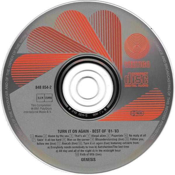 Genesis : Turn It On Again (Best Of '81 - '83) (CD, Comp, RE)