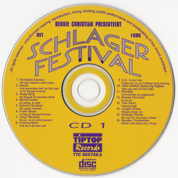 Various : Dennie Christian Presenteert Het Schlager Festival 1995 (2xCD, Comp)