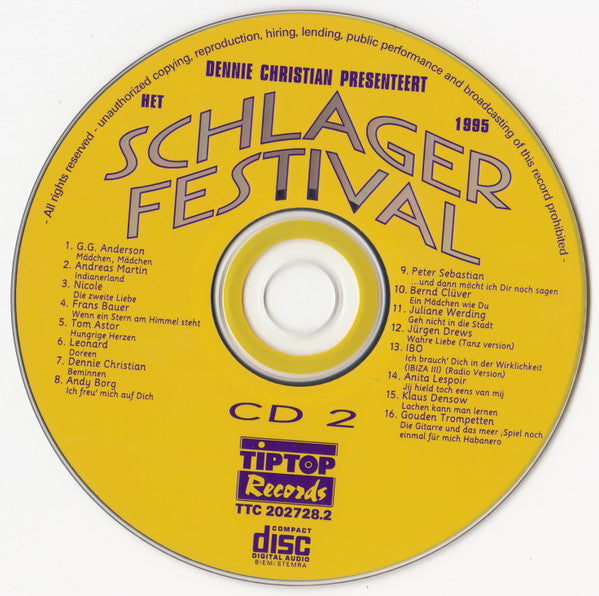 Various : Dennie Christian Presenteert Het Schlager Festival 1995 (2xCD, Comp)