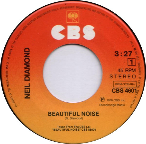 Neil Diamond : Beautiful Noise (7", Single)