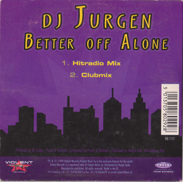 DJ Jurgen : Better Off Alone (CD, Single, Car)