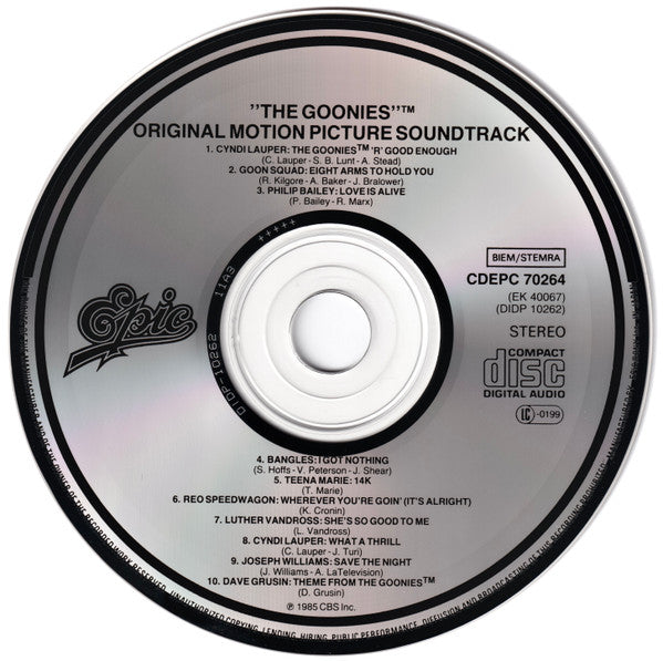 Various : The Goonies - Original Motion Picture Soundtrack (CD, Comp)