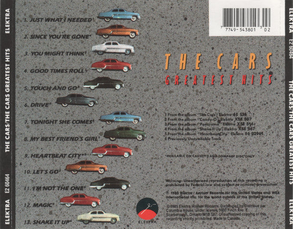 The Cars : The Cars Greatest Hits (CD, Comp, Club)