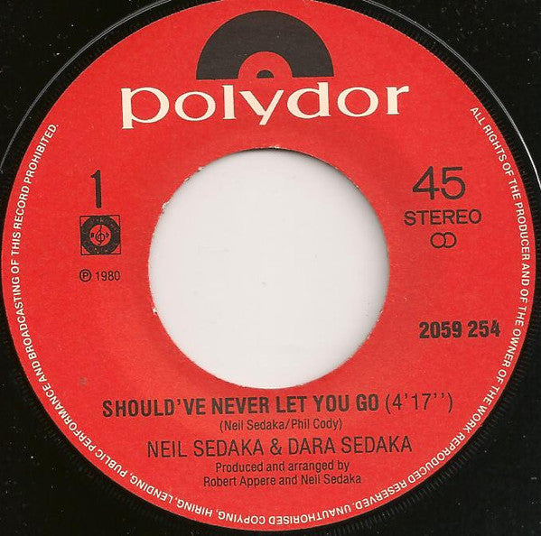 Neil Sedaka & Dara Sedaka : Should've Never Let You Go (7", Single)