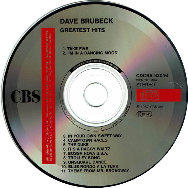 Dave Brubeck : Dave Brubeck's Greatest Hits (CD, Comp, RE)