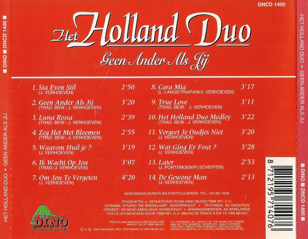 Het Holland Duo : Geen Ander Als Jij (CD, Album)