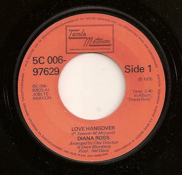 Diana Ross : Love Hangover (7", Single)