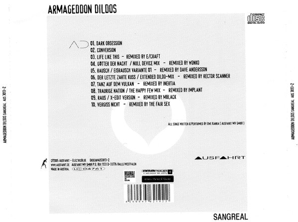Armageddon Dildos : Sangreal (CD, Album)