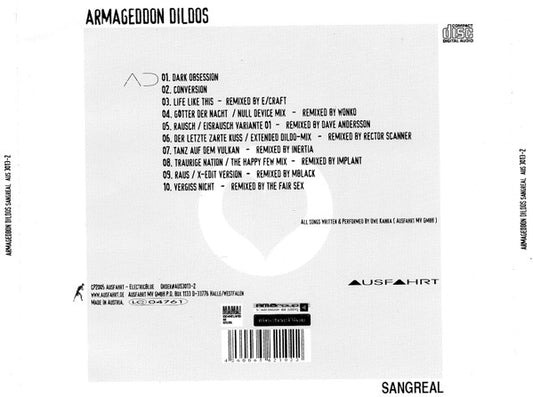 Armageddon Dildos : Sangreal (CD, Album)