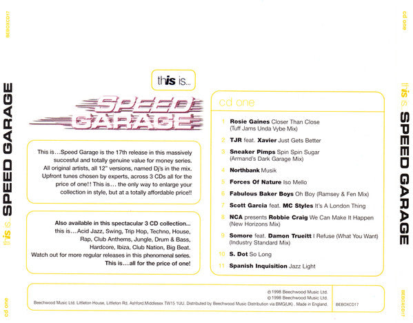 Various : This Is... Speed Garage (2xCD, Comp + CD, Mixed + Box)