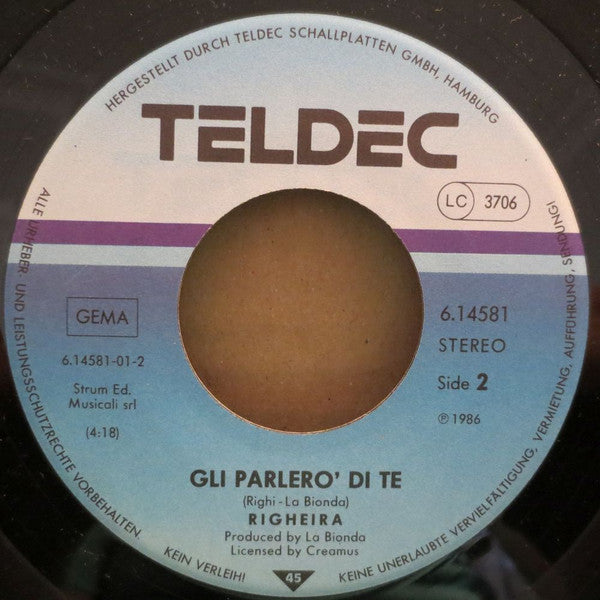 Righeira : Innamoratissimo (Tu Che Fai Battere Forte Il Mio Cuore) (7", Single)
