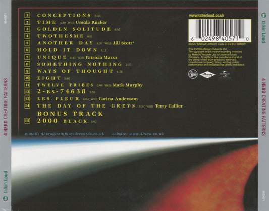 4 Hero : Creating Patterns (CD, Album, RE, RM)
