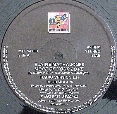 Elaine Mata Jones : More Of Your Love (12")