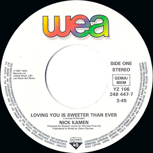 Nick Kamen : Loving You Is Sweeter Than Ever (7", Single)