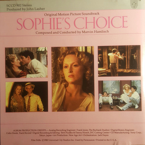 Marvin Hamlisch : Sophie's Choice (Original Motion Picture Soundtrack) (CD, Album, RP)