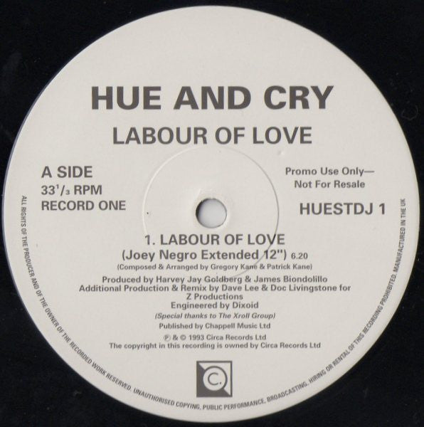 Hue And Cry* : Labour Of Love (The Joey Negro / Doc Livingstone Remixes) (2x12", Promo)