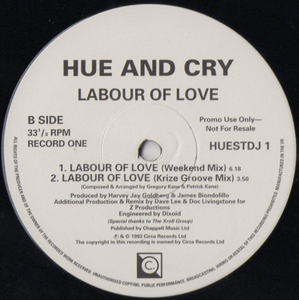 Hue And Cry* : Labour Of Love (The Joey Negro / Doc Livingstone Remixes) (2x12", Promo)