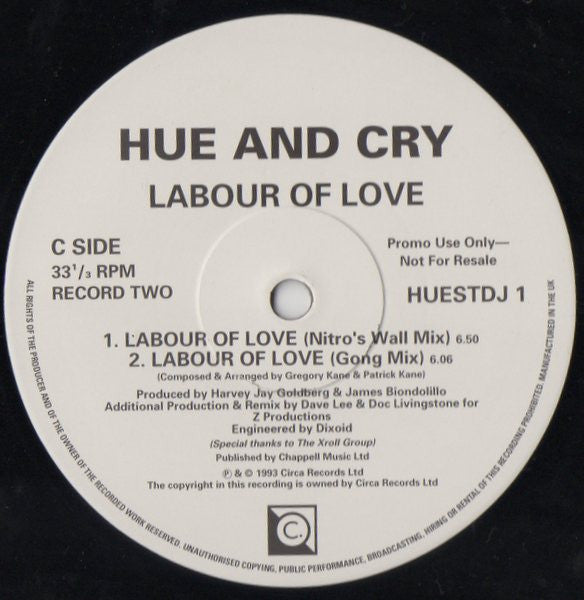 Hue And Cry* : Labour Of Love (The Joey Negro / Doc Livingstone Remixes) (2x12", Promo)