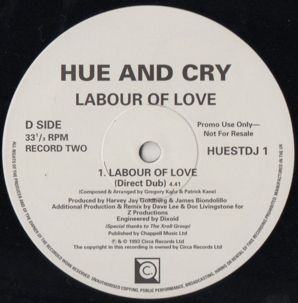 Hue And Cry* : Labour Of Love (The Joey Negro / Doc Livingstone Remixes) (2x12", Promo)