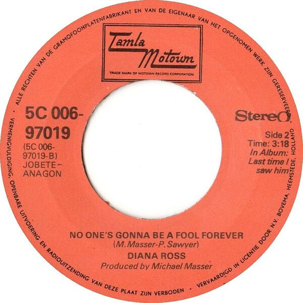 Diana Ross : Theme From Mahogany (Do You Know Where You're Going To) (7", Single)