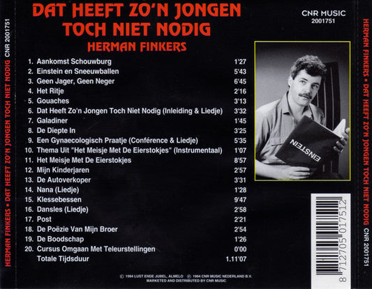 Herman Finkers : Dat Heeft Zo'n Jongen Toch Niet Nodig (CD, Album, RP)