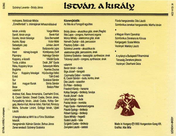 Levente Szörényi - János Bródy : István, A Király (Rockopera) (2xCD, RE, RM)